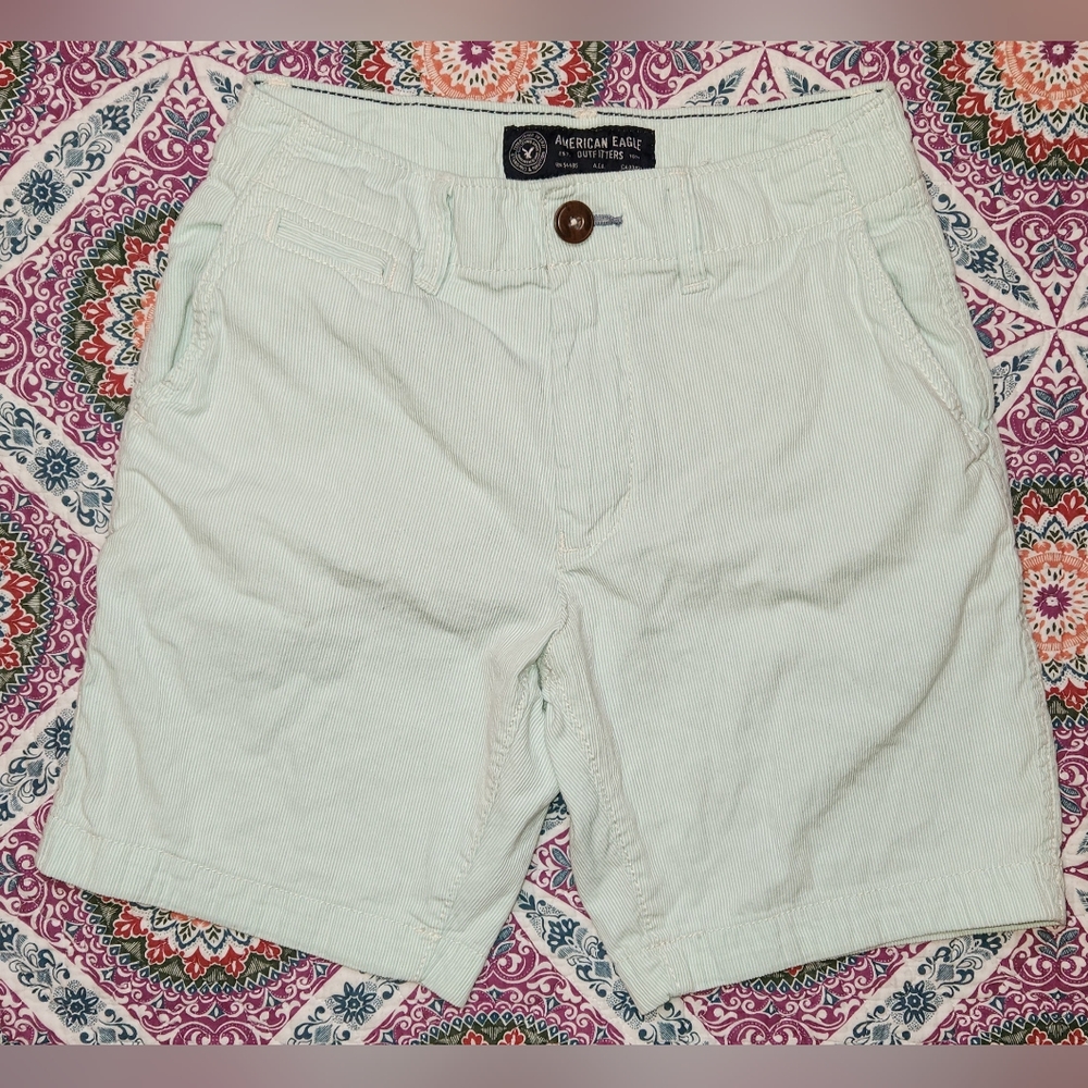 Men's American Eagle Prep Fit Textured Shorts - Size 26 - Green